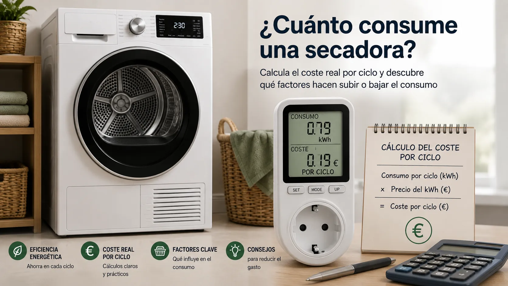 Cuánto consume una secadora y cuánto cuesta cada ciclo